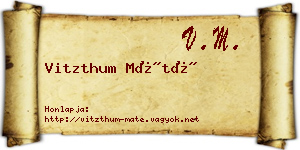 Vitzthum Máté névjegykártya